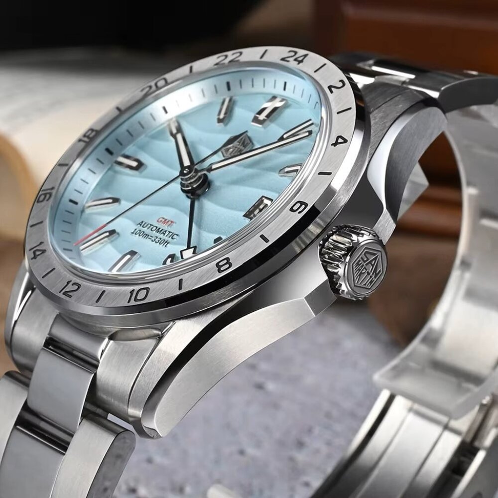 San Martin New 39mm Luxury Men’s Business Dress GMT Watch - Picture 2 of 9
